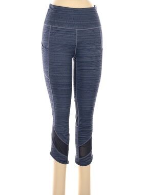 Athleta Leggings M Blue Capri High Rise Pocket Yoga Gym Workout Pants